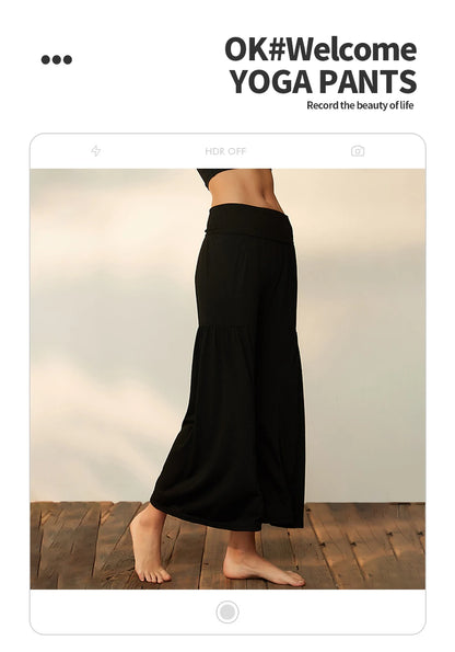 Yoga Pants Women Rib Loose Casual