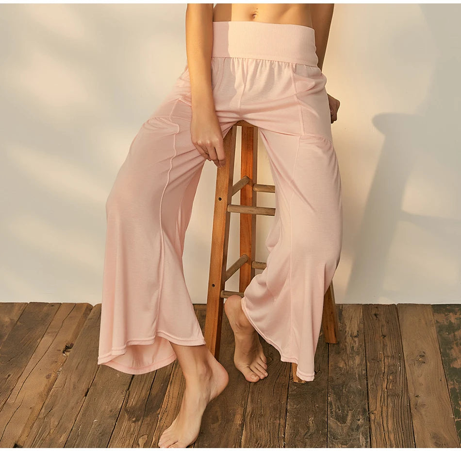 Yoga Pants Women Rib Loose Casual