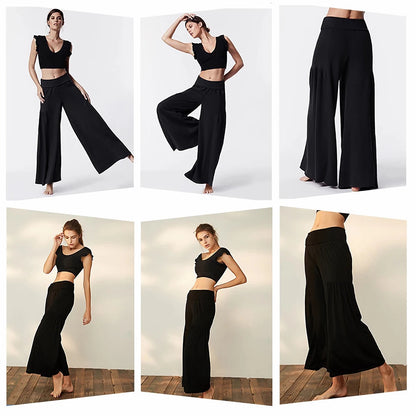 Yoga Pants Women Rib Loose Casual